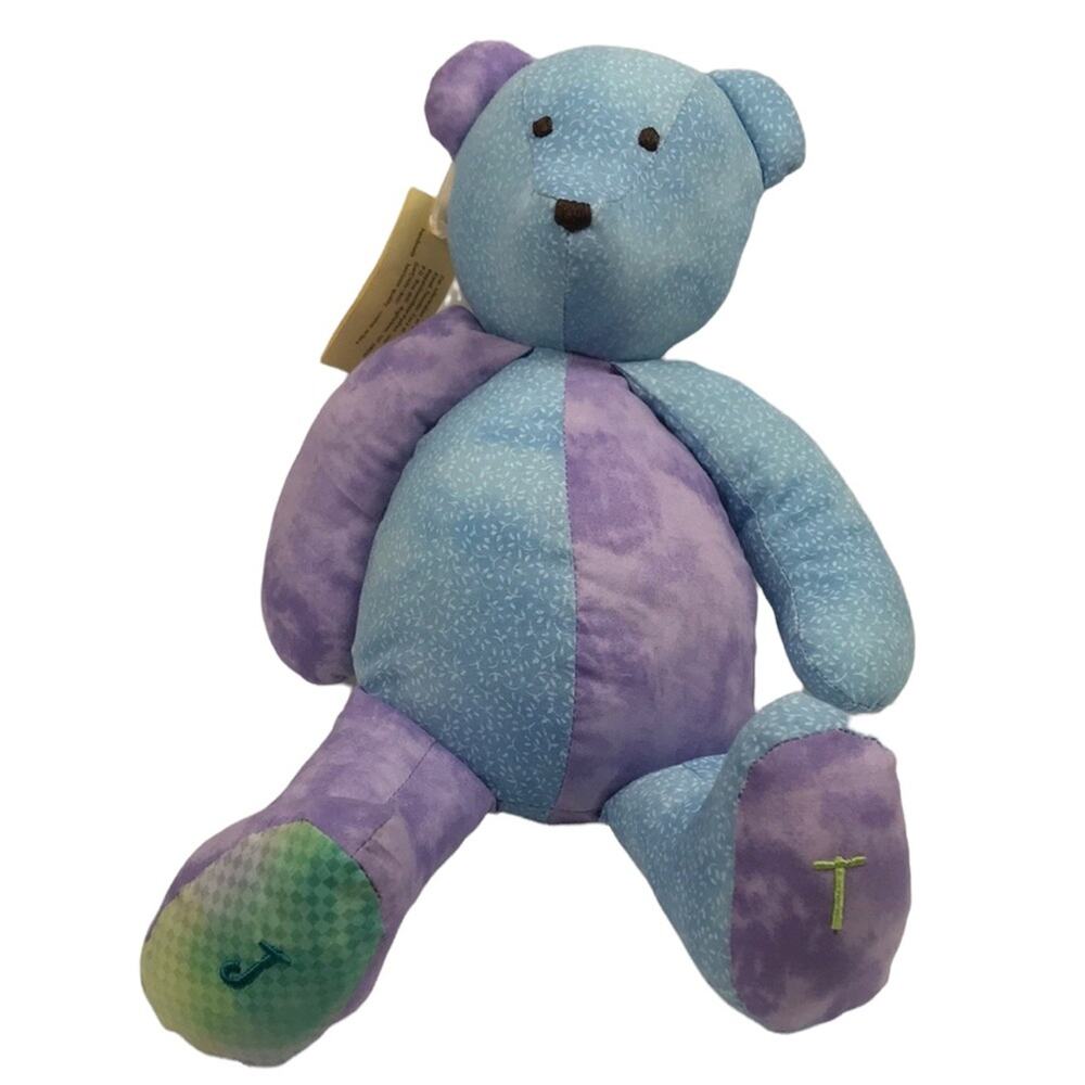 Blue & Purple Plush Teddy Bear Stuffed Animal